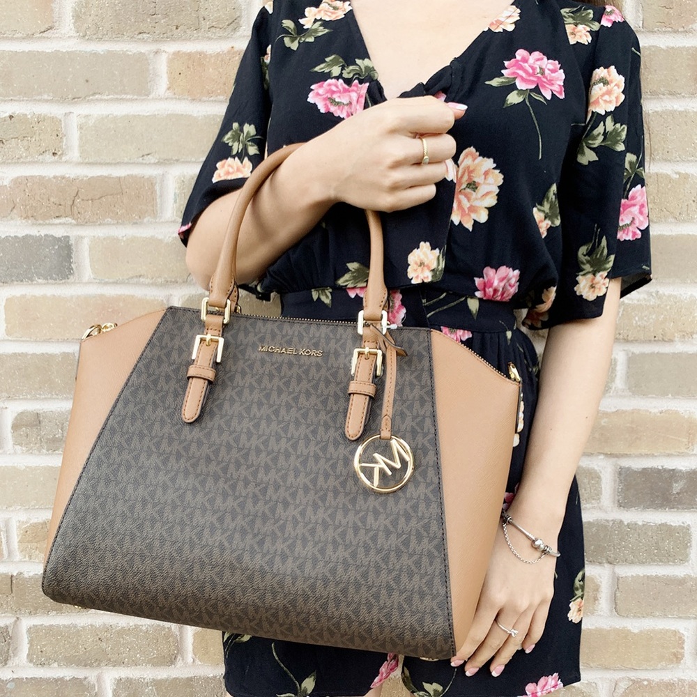 Michael Kors Large Brown Signature MK Satchel - Picture 3 of 5